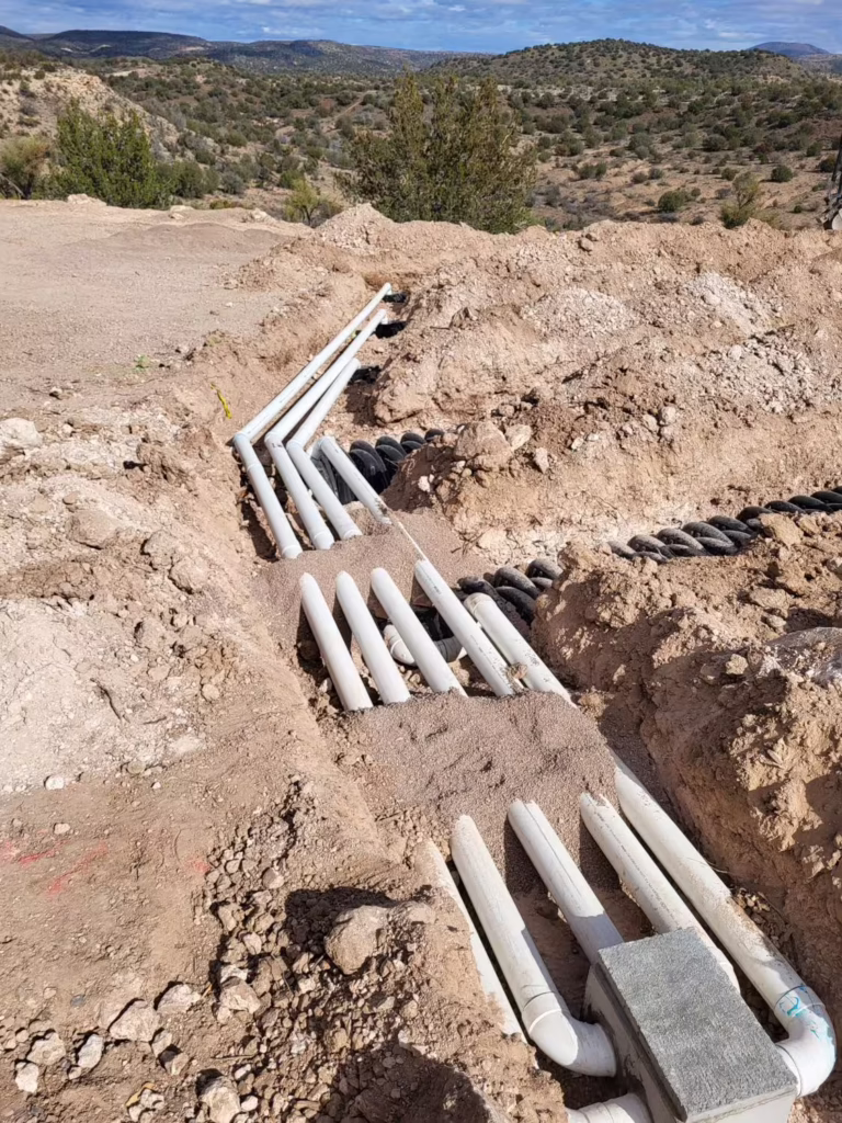 Advanced Septic Service handling an alternative septic system installation at a Northern Arizona property