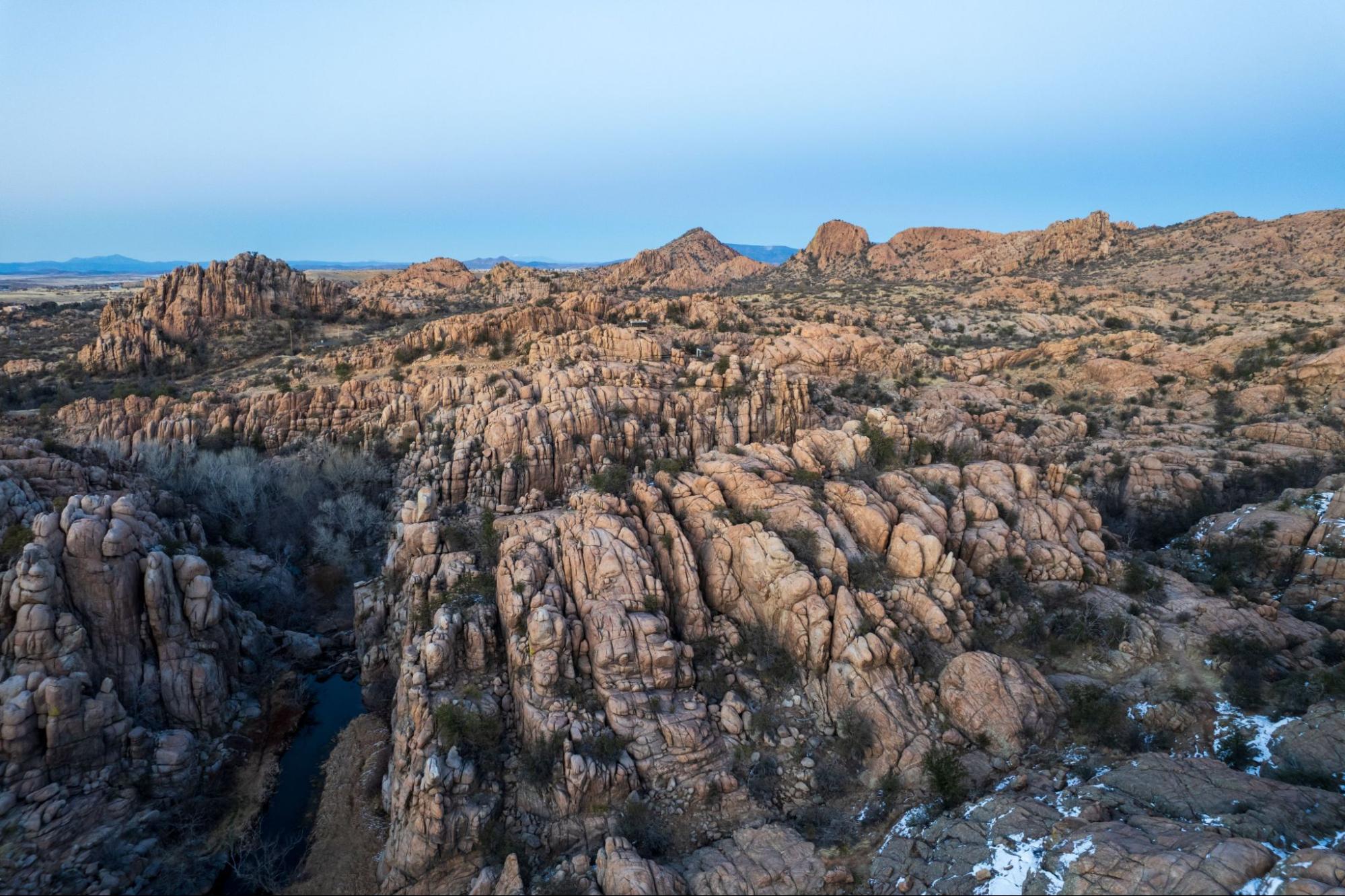 Granite Dells rock formations near Prescott, AZ, where shallow bedrock often requires alternative septic installation.