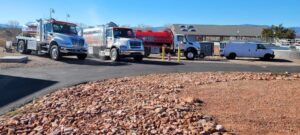 Advanced Septic Services trucks ready to pump
