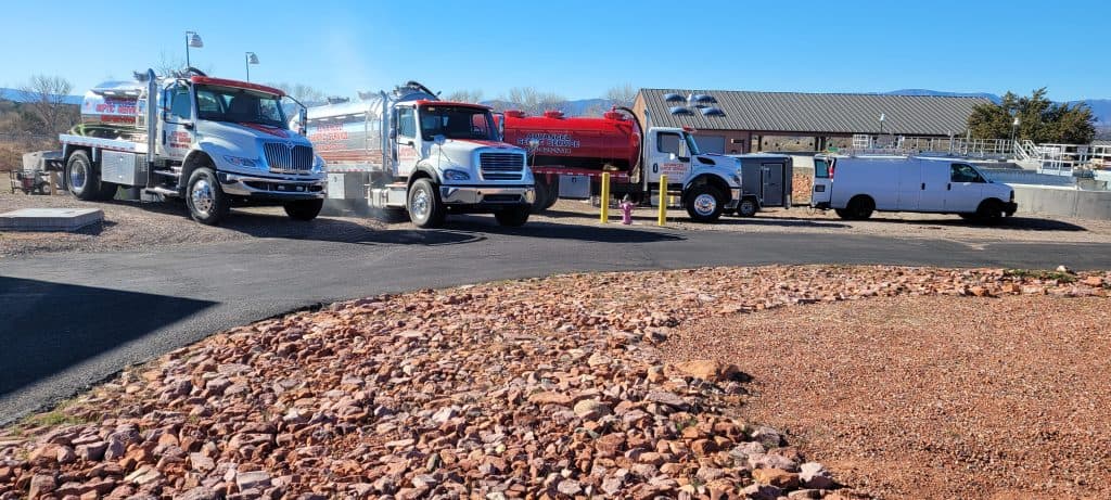 Advanced Septic Services trucks ready to pump